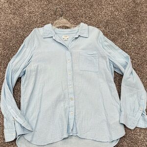 JCrew Sky Blue Textured Shirt